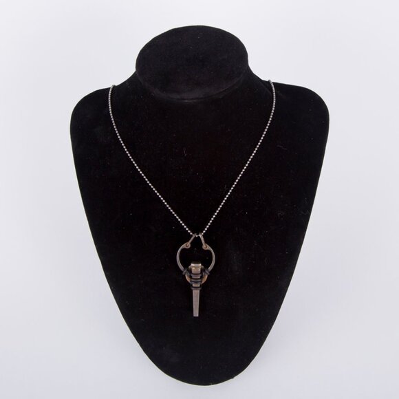 One of a Kind ART OF FACTORY Necklace Pendant with Nail Steampunk Punk Goth - Picture 2 of 8